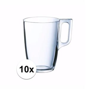 Thee glas/thee beker Kenstington - 10x - transparant - glas - 320 ml