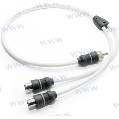JLM-XMD-WHTAICY-1M2F - Y-kabeladapter 1 mannelijk naar 2 vrouwelijk