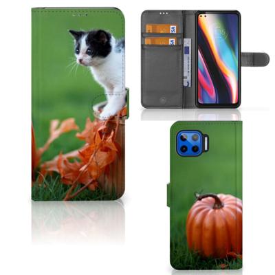 Motorola Moto G 5G Plus | Telefoonhoesje | Met pasjeshouder | Kitten