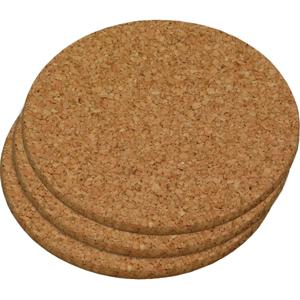 Ronde pannen onderzetters van kurk - 3x - D17 cm - Voor hete pannen en ovenschalen