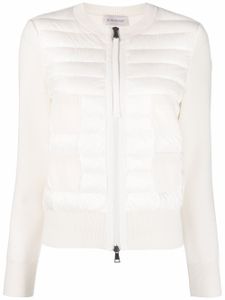 Moncler cardigan matelassé à fermeture zippée - Blanc