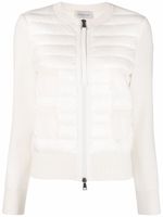 Moncler cardigan matelassé à fermeture zippée - Blanc