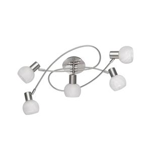 Trio Plafondlamp spotsAntibes Knot 5-lichts nikkel mat - R60175007