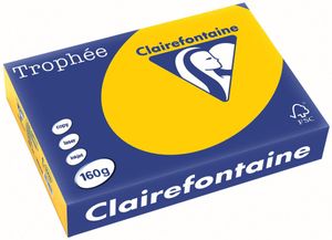 Clairefontaine Trophée Intens, gekleurd papier, A4, 160 g, 250 vel, zonnebloemgeel