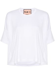 Plan C t-shirt en coton à design drapé - Blanc