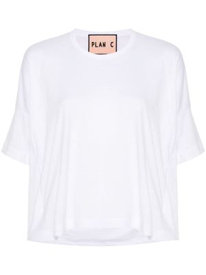 Plan C t-shirt en coton à design drapé - Blanc