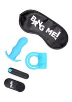 Duo Blast C-Ring, Butt Plug, Bullet, & Blindfold Kit - Blue