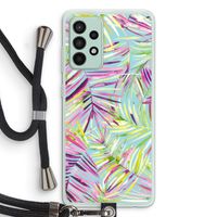 Tropical Palms Blue: Samsung Galaxy A52s 5G Transparant Hoesje met koord