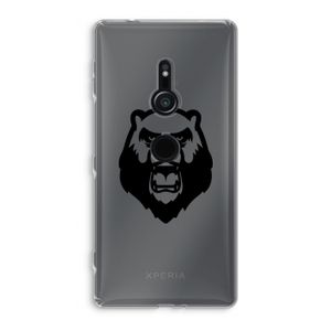 Angry Bear (black): Sony Xperia XZ2 Transparant Hoesje