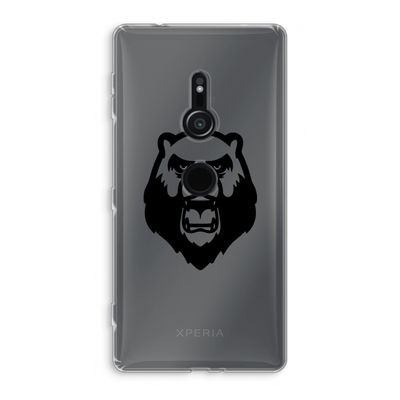 Angry Bear (black): Sony Xperia XZ2 Transparant Hoesje