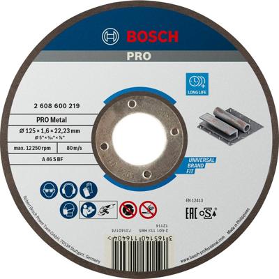 Bosch Accessories AS 46 S BF 2608600219 Doorslijpschijf recht 125 mm 1 stuk(s) Metaal
