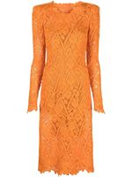 Ermanno Scervino robe en dentelle à manches longues - Orange - thumbnail