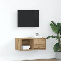 TV-meubel 60x31x25,5 cm bewerkt hout artisanaal eikenkleur