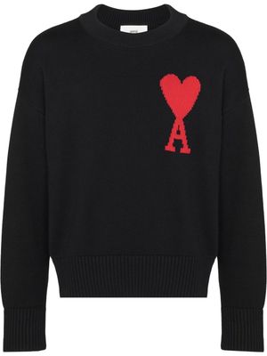 AMI Paris pull Ami de Coeur en maille intarsia - Noir