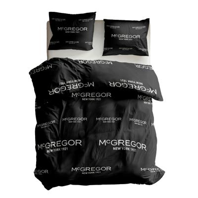 Dekbedovertrek McGregor - Eenpersoons (140x200 cm) - Antraciet Microvezel - Dessin: Tekst - McGregor - Dekbed-Discounter.nl