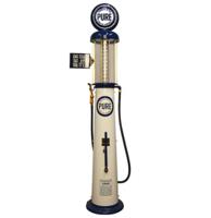 Wayne 615 Pure Gasoline 10 Gallon Gas Pump - White & Blue - Reproduction