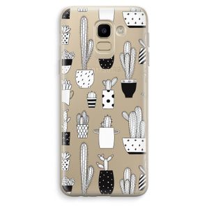 Cactusmotief: Samsung Galaxy J6 (2018) Transparant Hoesje