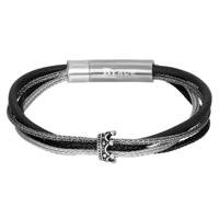 iXXXi Brace Armband met Kroontje Zilver / Zwart | 18 cm iXXXi Brace Armband met Kroontje Zilver / Zwart | 18 cm