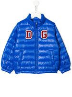 Dolce & Gabbana Kids doudoune à patch logo - Bleu - thumbnail