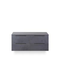 Seville Badmeubelset 120 cm - 4 laden - Wastafel Blad Beton Antraciet Edge greep