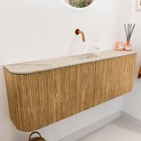 Toiletmeubel Mondiaz Joya Dlux | 123.2 cm | Meubelkleur Oak | Faye wastafel Frappe Wasbak Midden | Zonder kraangat(en) Toiletmeubel Mondiaz Joya Dlux | 123.2 cm | Meubelkleur Oak | Faye wastafel Frappe Wasbak Midden | Zonder kraangat(en)