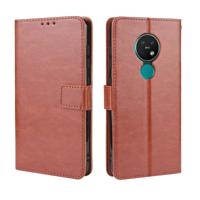 Voor Nokia 7 2/Nokia 6 2 retro Crazy Horse textuur horizontale Flip leergeval met houder & kaartsleuven & fotolijstjes (bruin)