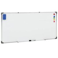 vidaXL Whiteboard magnetisch 110x60 cm staal wit - thumbnail