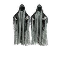 Boland Gezichtsloze geest - 2x - zwart/grijs - 46 cm - halloween/horror - decoratie - thumbnail