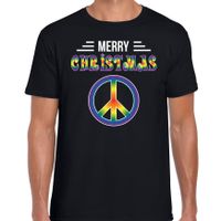 Merry Christmas hippie fout Kerstshirt / t-shirt zwart voor heren Merry Christmas hippie fout Kerstshirt / t-shirt zwart voor heren