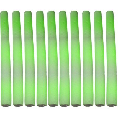10x Partystaven met groen LED licht 48 cm
