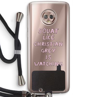 Christian Grey: Motorola Moto G6 Transparant Hoesje met koord