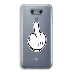 Middle finger white: LG G6 Transparant Hoesje