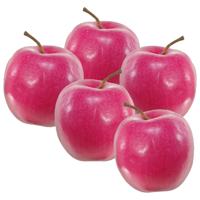 Kunstfruit Decofruit - 5x - Appel - 8 cm - Rood - Levensecht