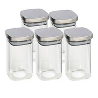 5x stuks voedsel/etenswaren bewaren voorraadpot 1500 ml glas met RVS deksel