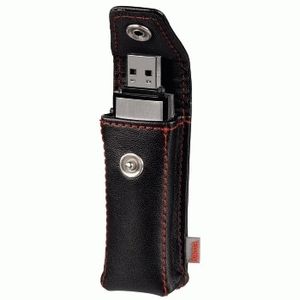 Hama USB Stick Case "Fashion", black USB flashstationbehuizing Kunstleer Zwart, Rood