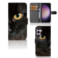 Samsung Galaxy S24 Plus | Telefoonhoesje | Met pasjeshouder | Zwarte Kat