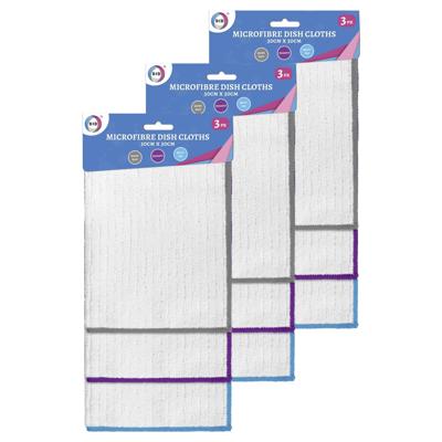 DID Microvezel doekjes - 9x stuks - wit - schoonmaak doekjes - 30 x 30 cm - dweiltjes