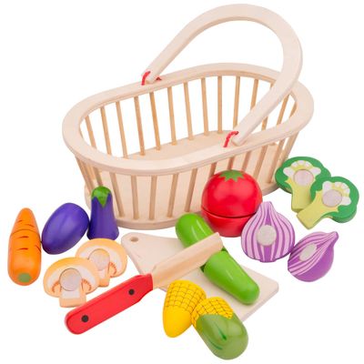 New Classic Toys houten snijset groente mand