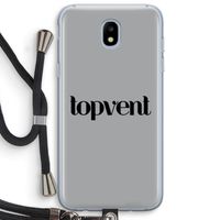 Topvent Grijs Zwart: Samsung Galaxy J5 (2017) Transparant Hoesje met koord
