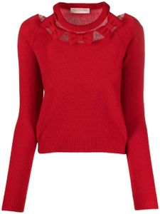 Valentino Garavani pull en laine vierge à détail de noeud - Rouge