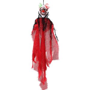 Halloween/horror thema hang decoratie horror clown - enge/griezelige pop - 60 cm