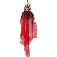 Halloween/horror thema hang decoratie horror clown - enge/griezelige pop - 60 cm - thumbnail