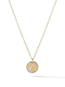 David Yurman collier en or 18ct à pendentif Initial C serti de diamants