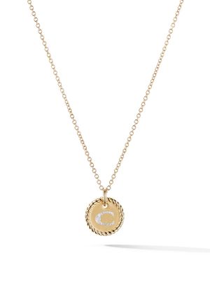 David Yurman collier en or 18ct à pendentif Initial C serti de diamants