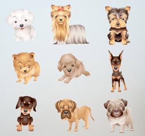 Muurstickers kinderkamer lieve honden kinderkamer