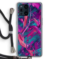 Pink Clouds: Oppo Find X3 Transparant Hoesje met koord