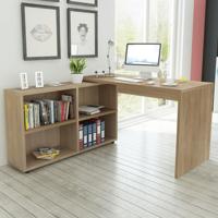 Hoekbureau 4 schappen eiken