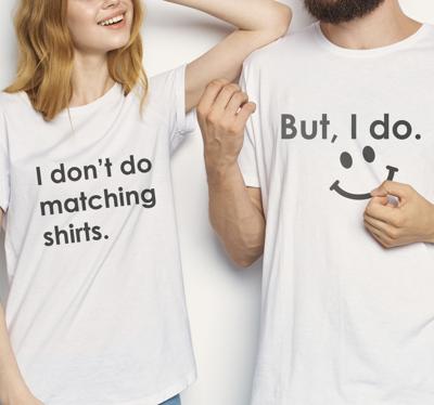T-shirts koppels Ik doe geen matchins-shirts