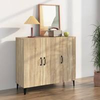 Dressoir 90x34x80 cm bewerkt hout sonoma eikenkleurig