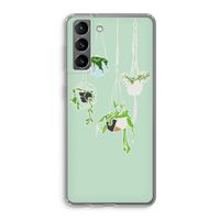 Hang In There: Samsung Galaxy S21 Transparant Hoesje